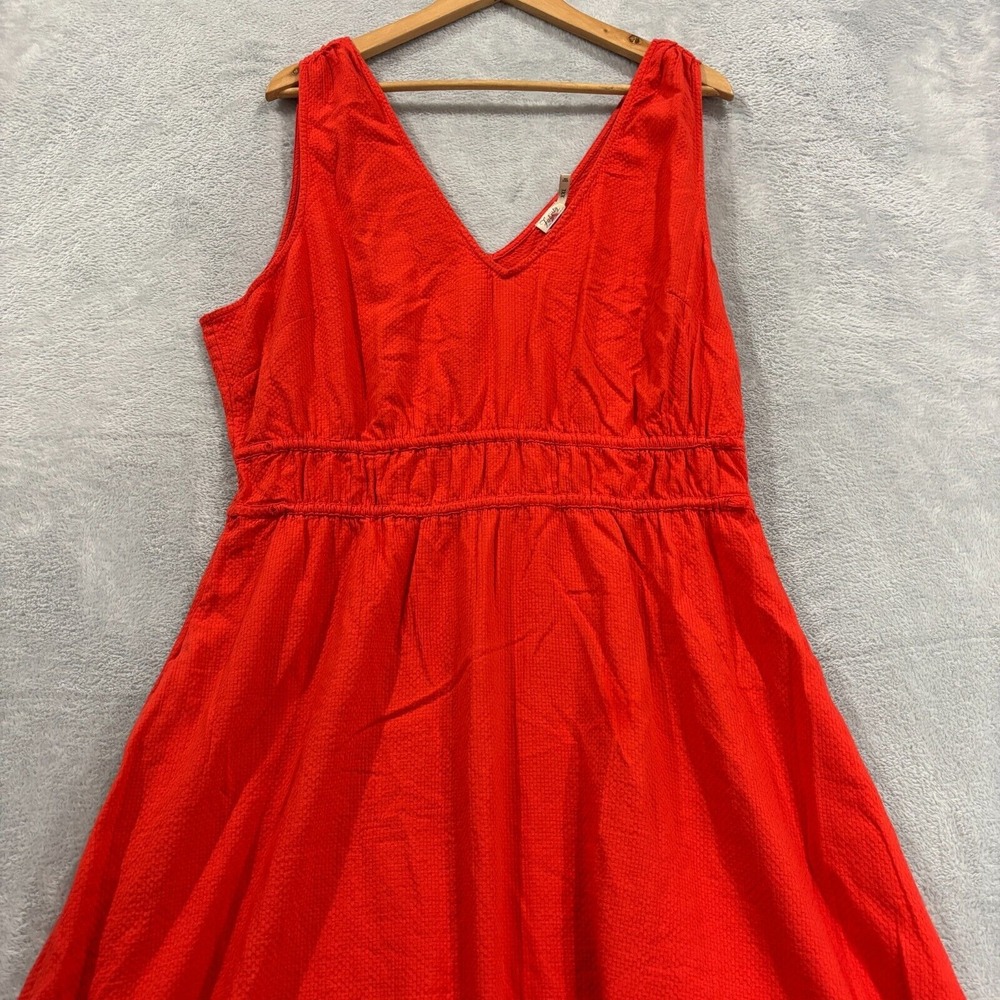 Faherty V-Neck Sleeveless Maxi Dress in Bright Red - Picture 6 of 13